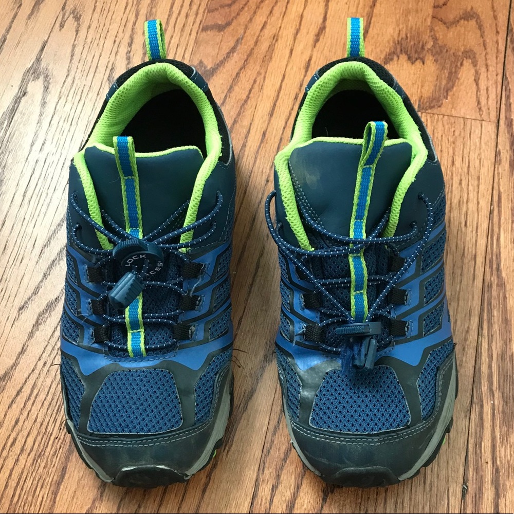 Kids Merrell lime navy Moab waterproof hiking shoe